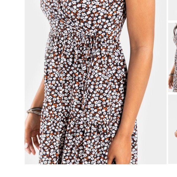 NWT! Floral Tee Wrap Mini Dress - Picture 4 of 5